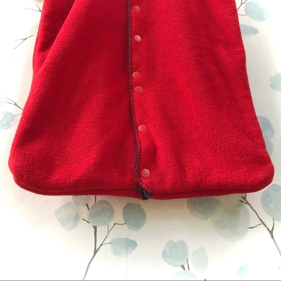 Baby GAP Red & Blue Fleece Newborn Sleeper Sleepsack Reversible Winter Bunting - Picture 7 of 11